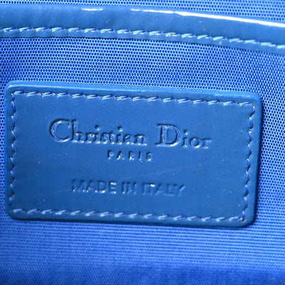 Patent Cannage Lady Dior Convertible Clutch Blue