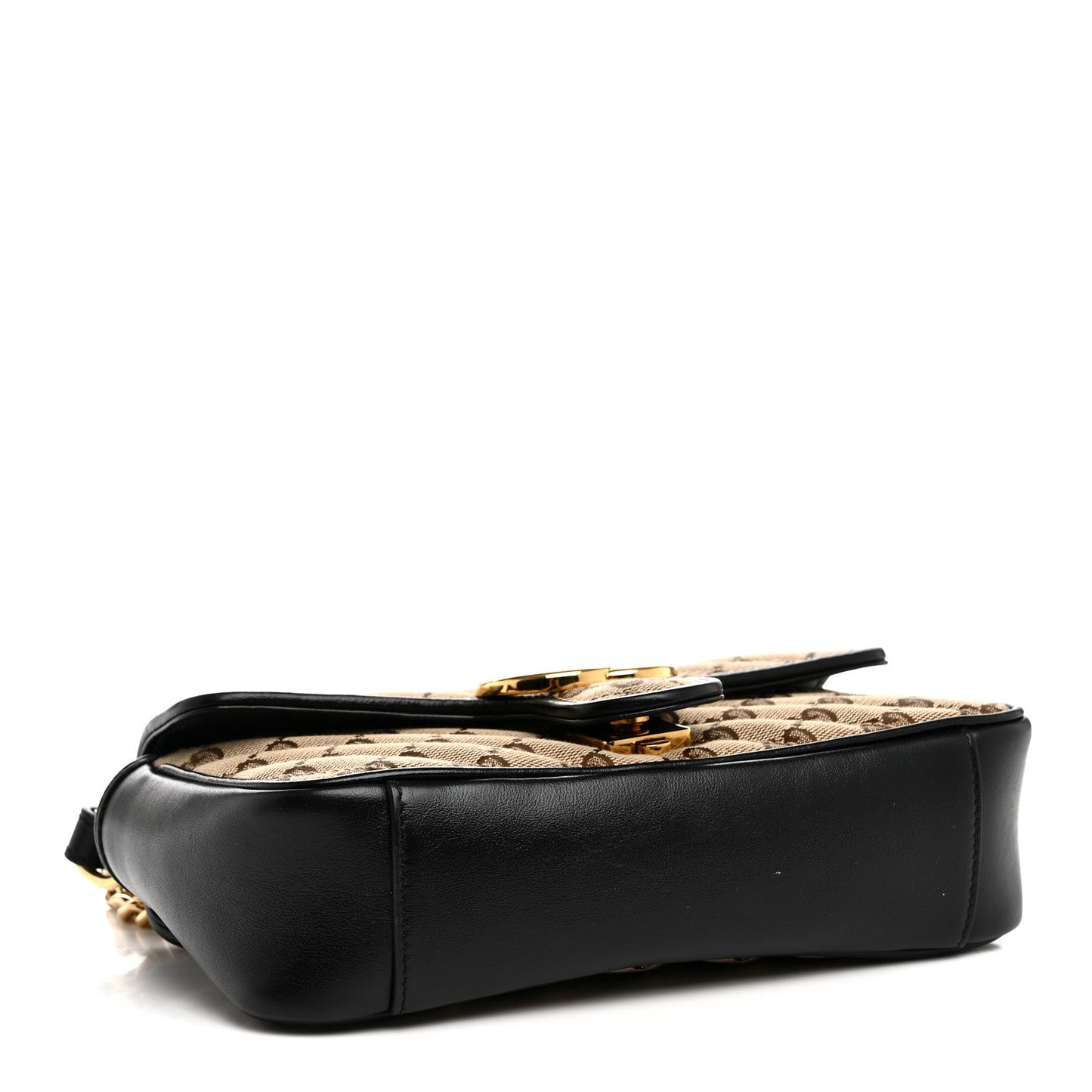Monogram Matelasse Diagonal Mini GG Marmont Shoulder Bag Beige Black