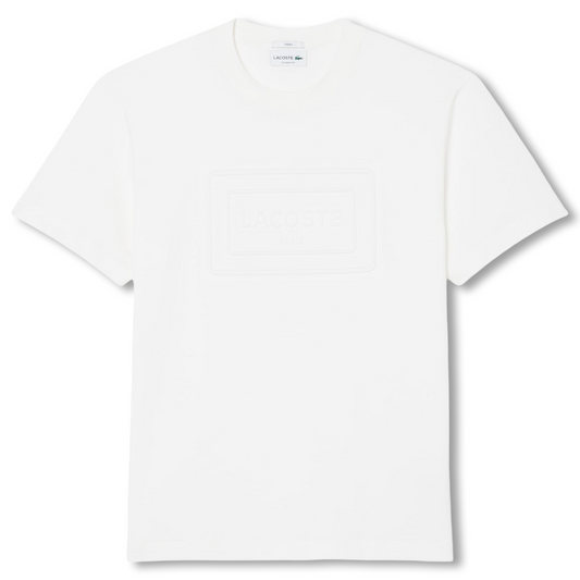 LACOSTE  EMBROIDERED  COTTON CREW NECK T-SHIRT Men’s -WHITE-70V