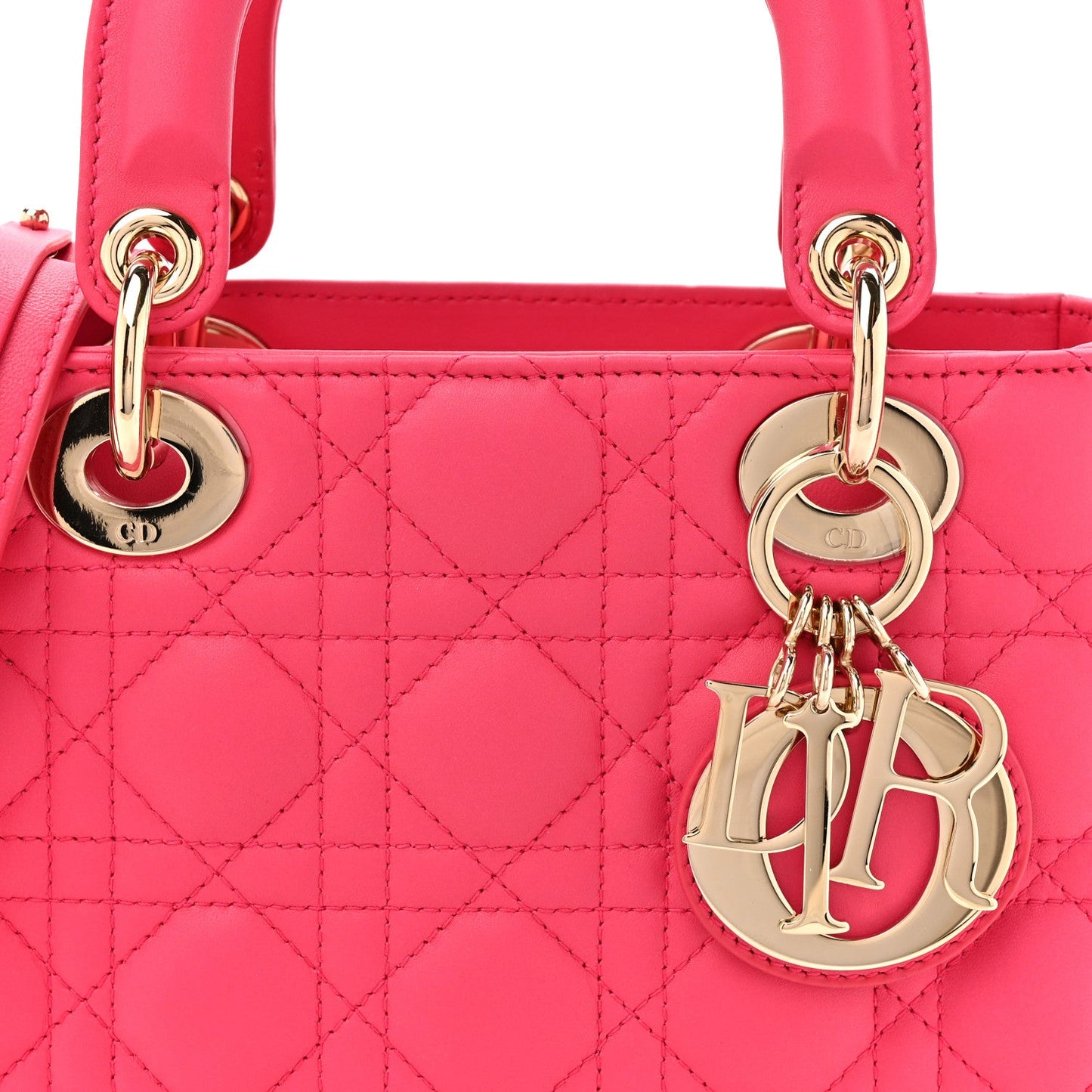 Lambskin Cannage Small My ABCDior Lady Dior Fraise
