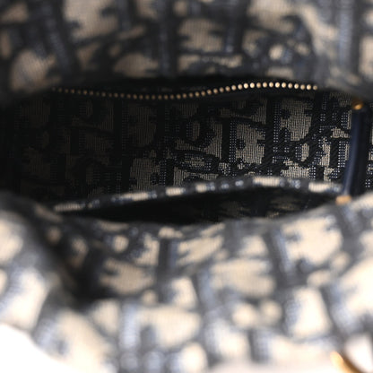 Wicker Oblique Mini Lady Dior Bag Blue