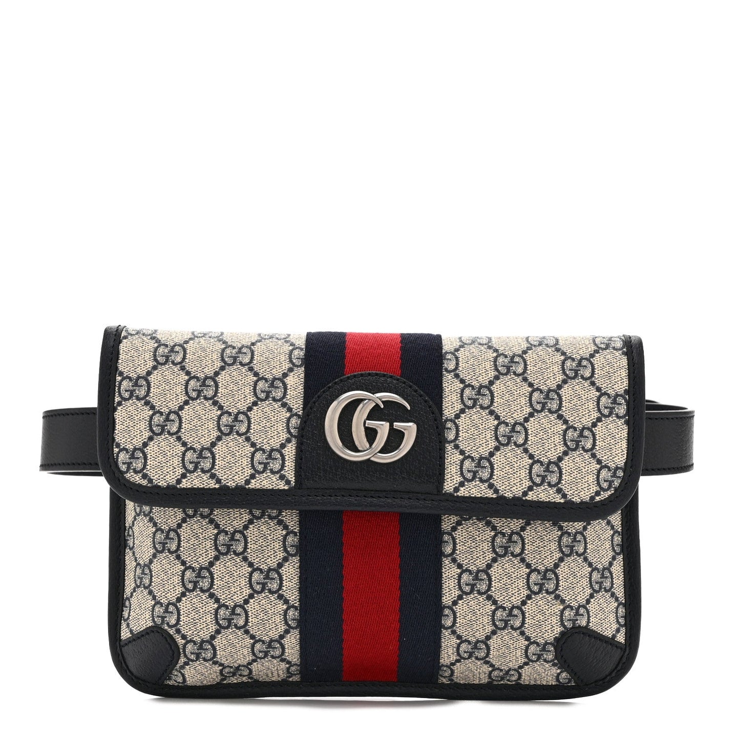 GG Supreme Monogram Web Small Ophidia Belt Bag 90 36 Beige Navy