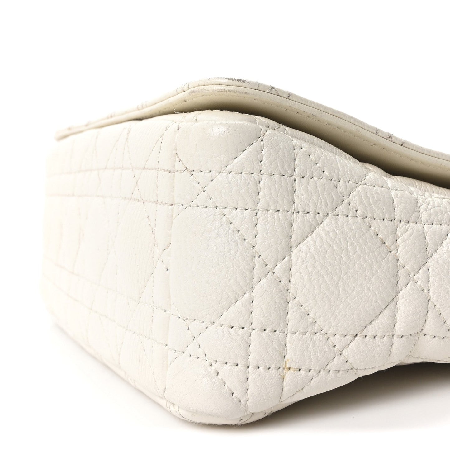 Supple Calfskin Cannage Medium Caro Bag Ivory