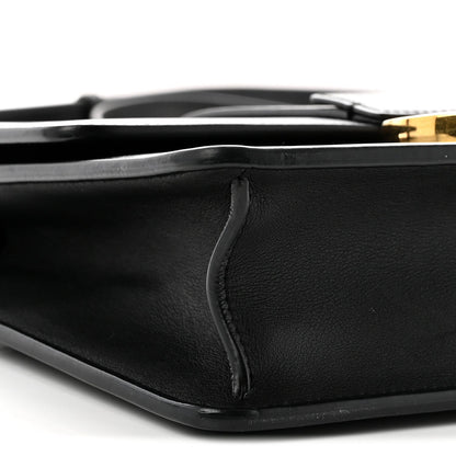 Smooth Calfskin 30 Montaigne Flap Bag Black