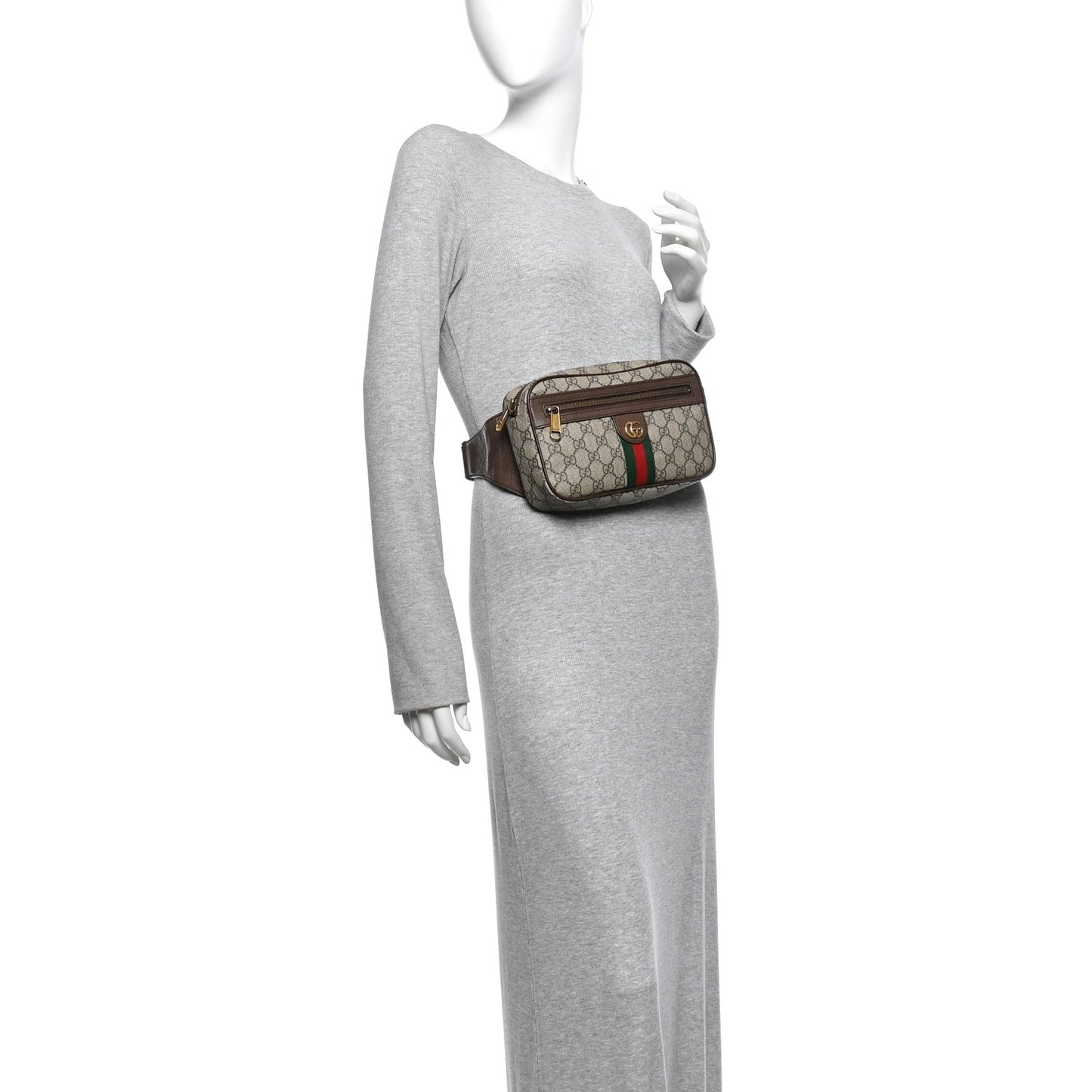 Soft GG Supreme Monogram Medium Ophidia Belt Bag Dark Brown