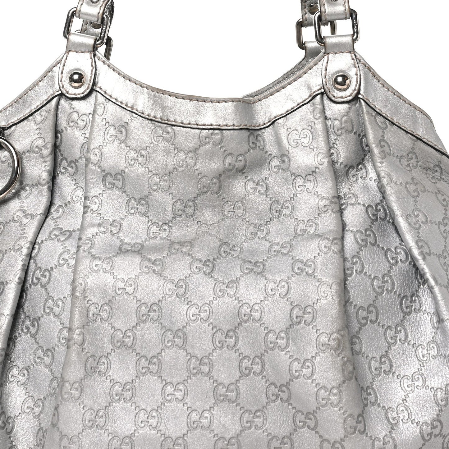 Guccissima Large Sukey Tote Silver