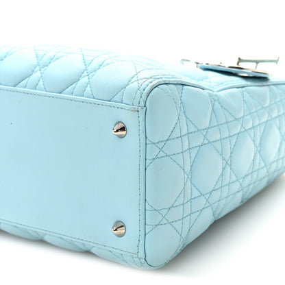 Lambskin Cannage Medium Lady Dior Light Blue