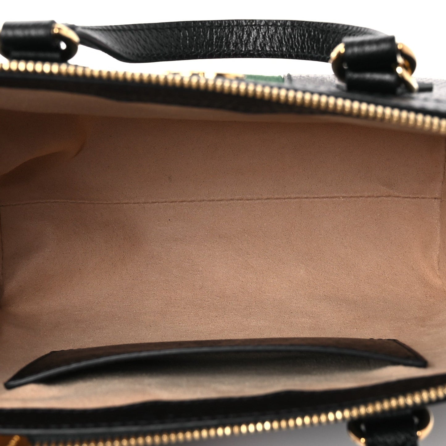 Textured Calfskin Web Small Ophidia Tote Bag Black