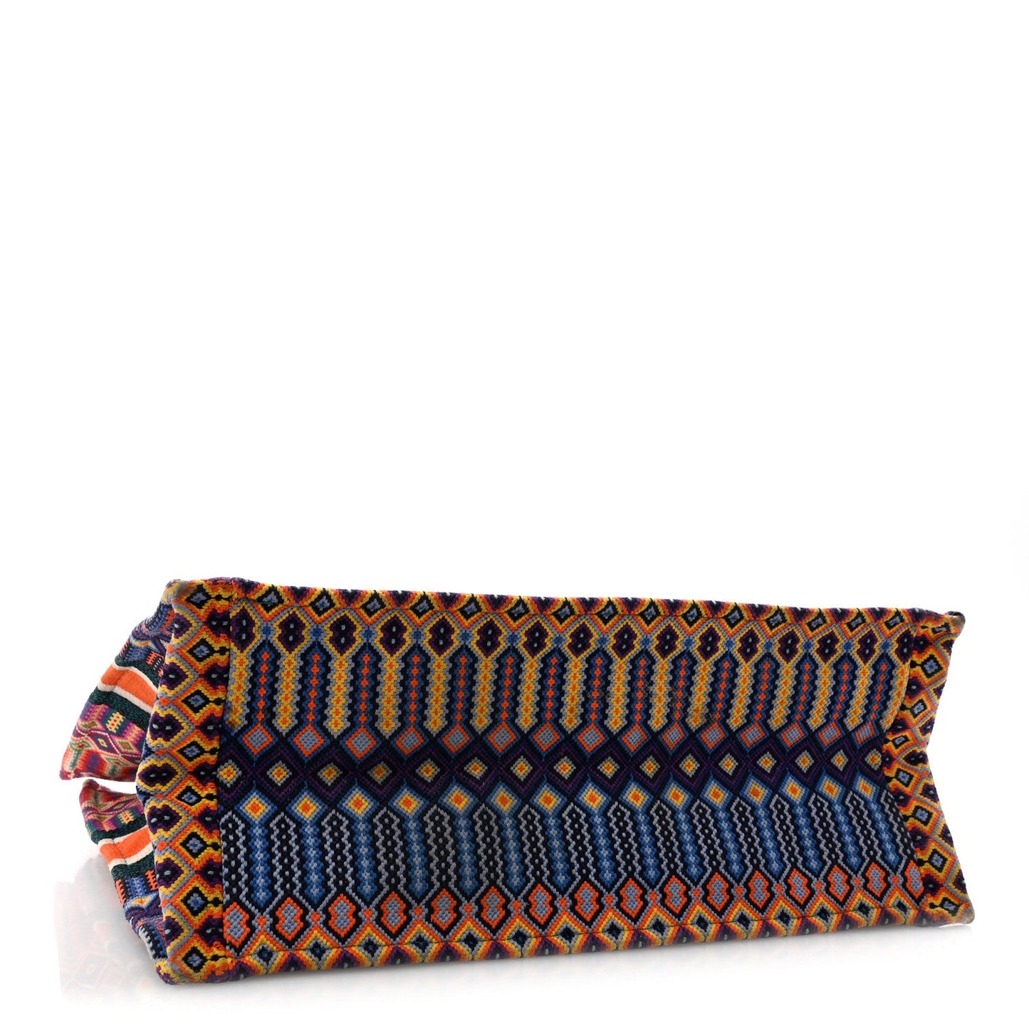 Canvas Embroidered Large Mexican Crafts Book Tote Orange Multicolor