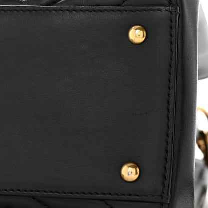 Calfskin Matelasse Small GG Marmont Tote Black