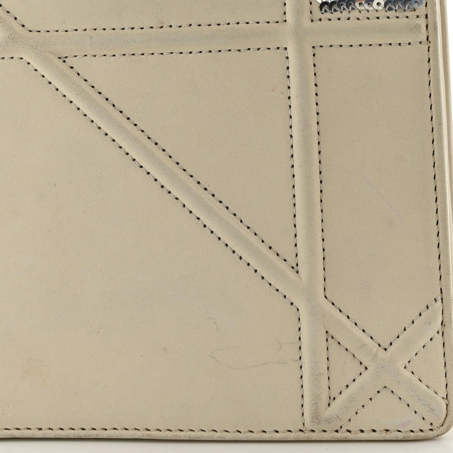 Lambskin Sequin Medium Diorama Flap Bag White