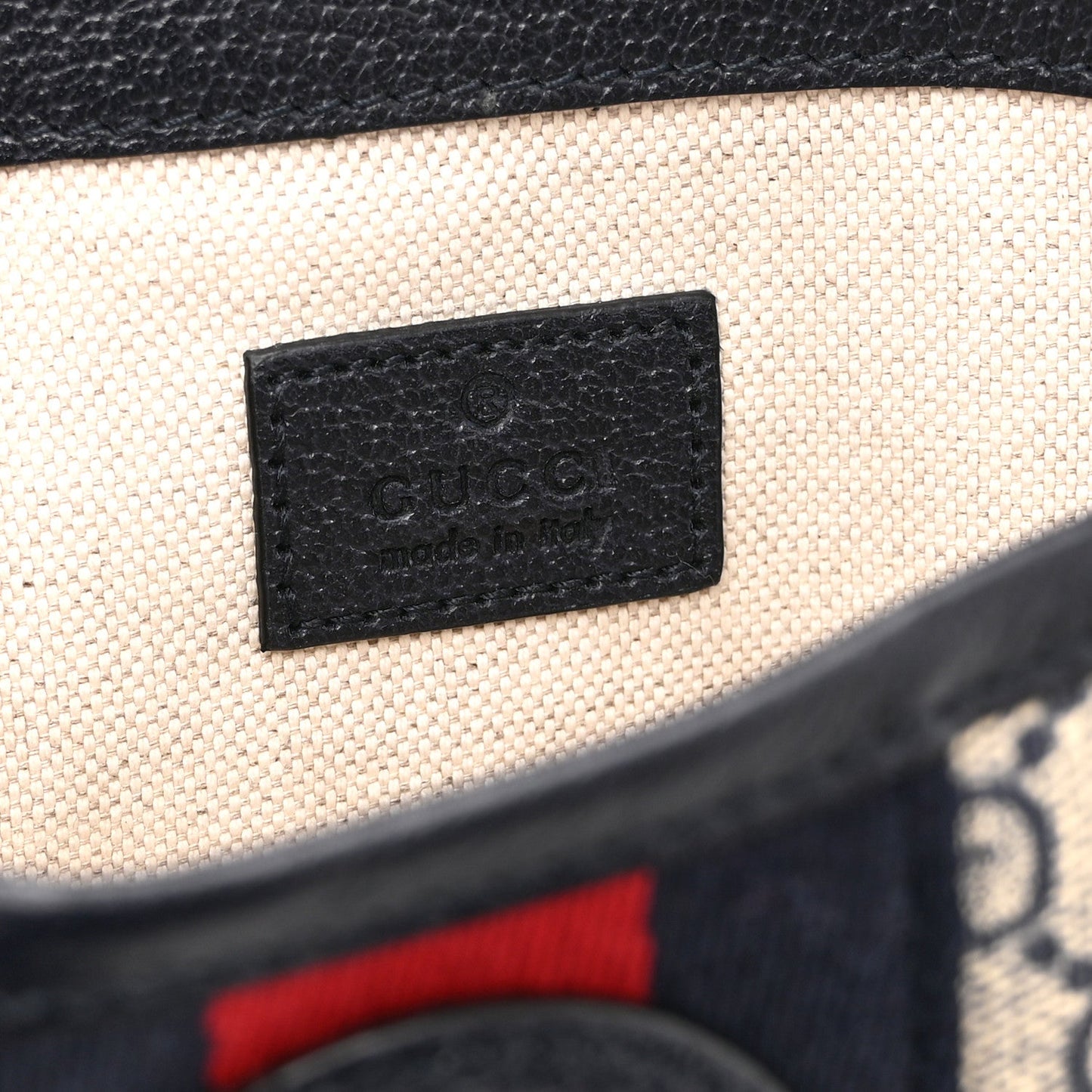 GG Supreme Monogram Web Small Ophidia Belt Bag 90 36 Beige Navy