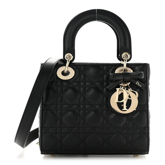 Lambskin Cannage Small Lady Dior Black