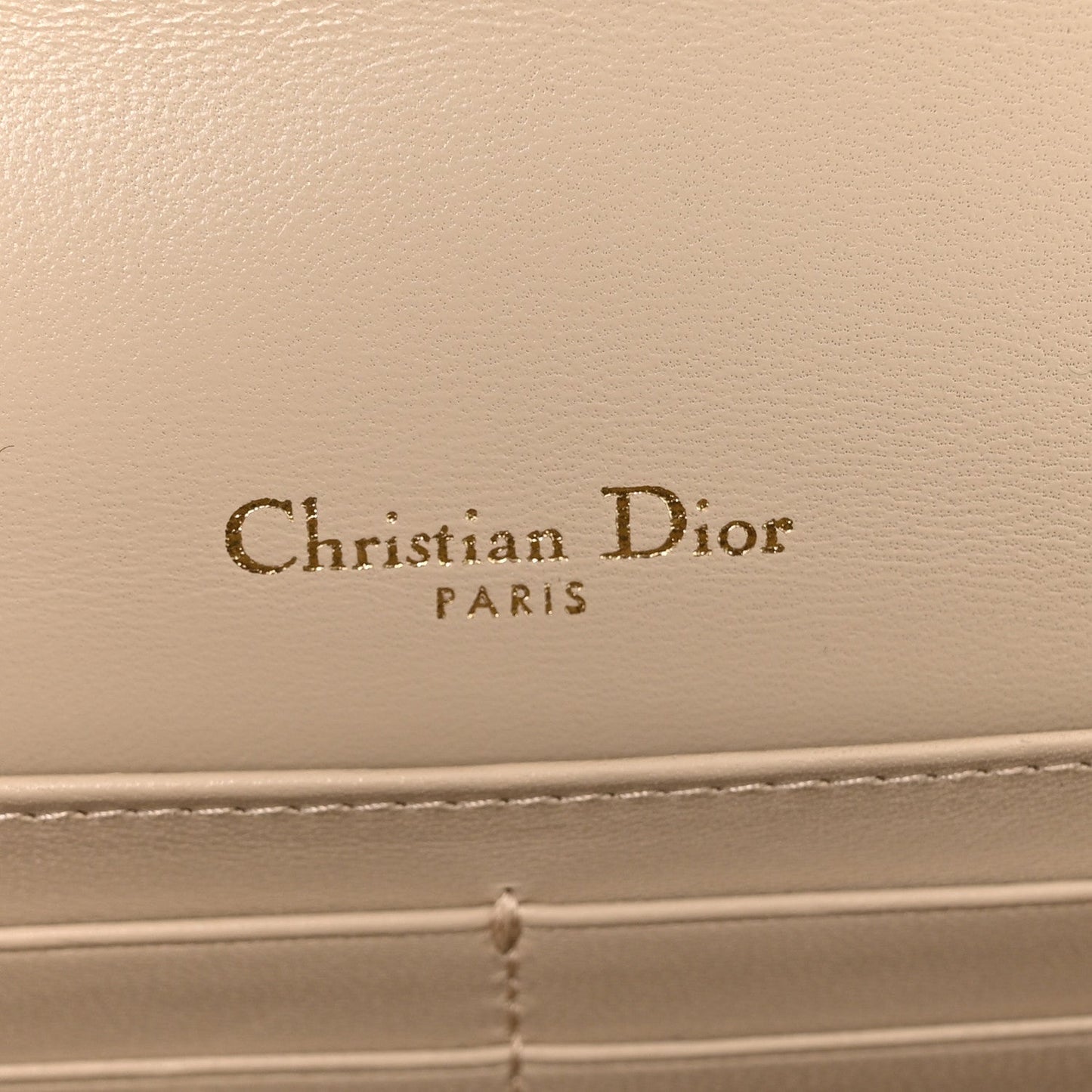 Lambskin Cannage Chain My Dior Daily Chain Pouch Powder Beige