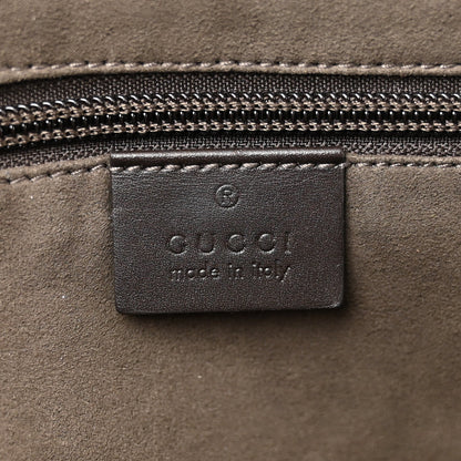 GG Supreme Monogram Medium Zippered Tote Dark Brown