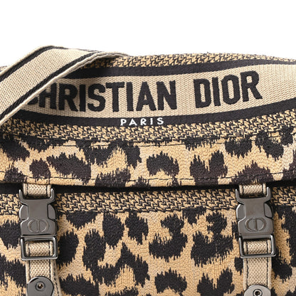 Canvas Mizza Embroidered Small Diorcamp Messenger Beige