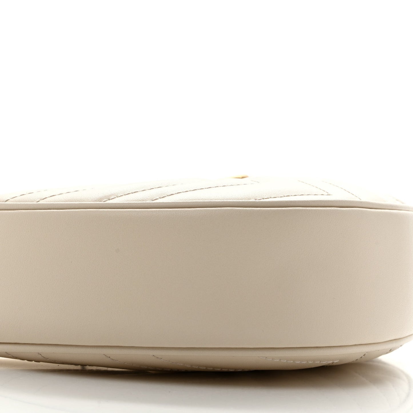 Calfskin Matelasse Chevron Mini GG Marmont Half Moon Hobo Mystic White