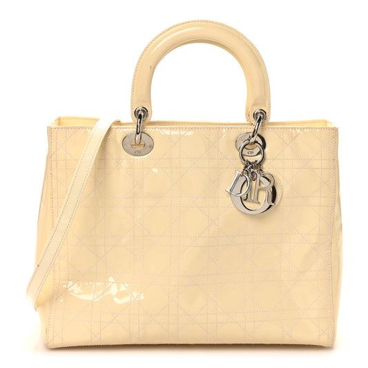 Patent Cannage Large Lady Dior White
