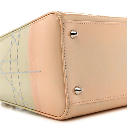 Patent Cannage Gradient Medium Lady Dior Blue Coral