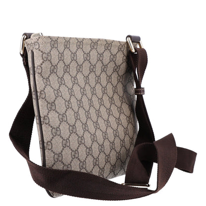 GG Supreme Monogram Small Flat Messenger Bag Dark Brown