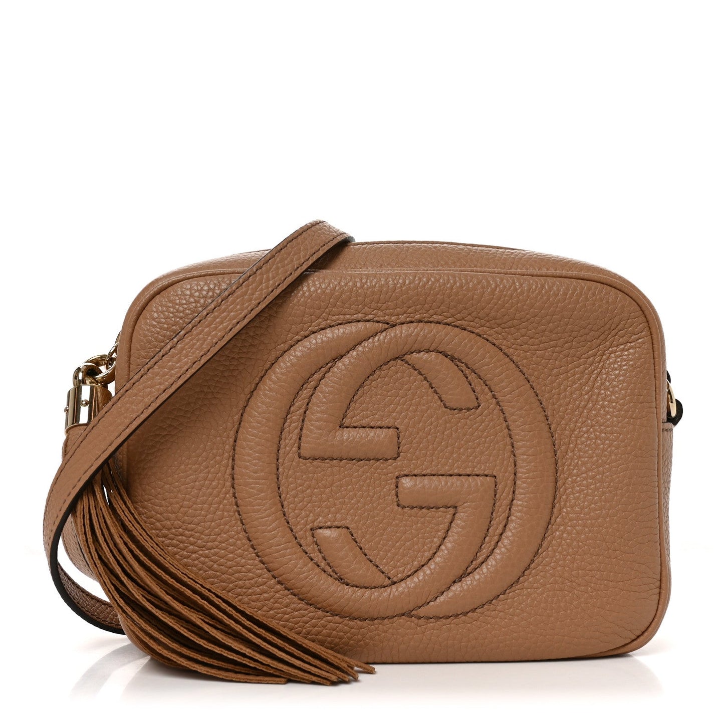 Pebbled Calfskin Small Soho Disco Bag Rose Beige