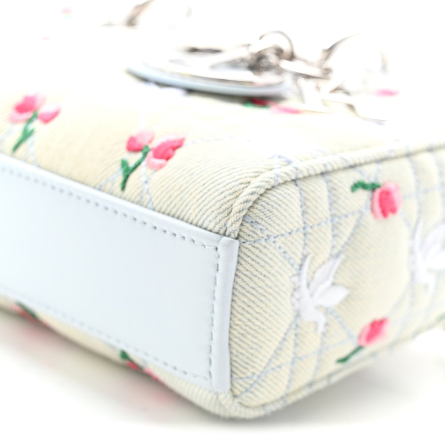 Denim Cannage Embroidered Doves & Roses Dioramour Mini Lady D-Joy Blue Multicolor