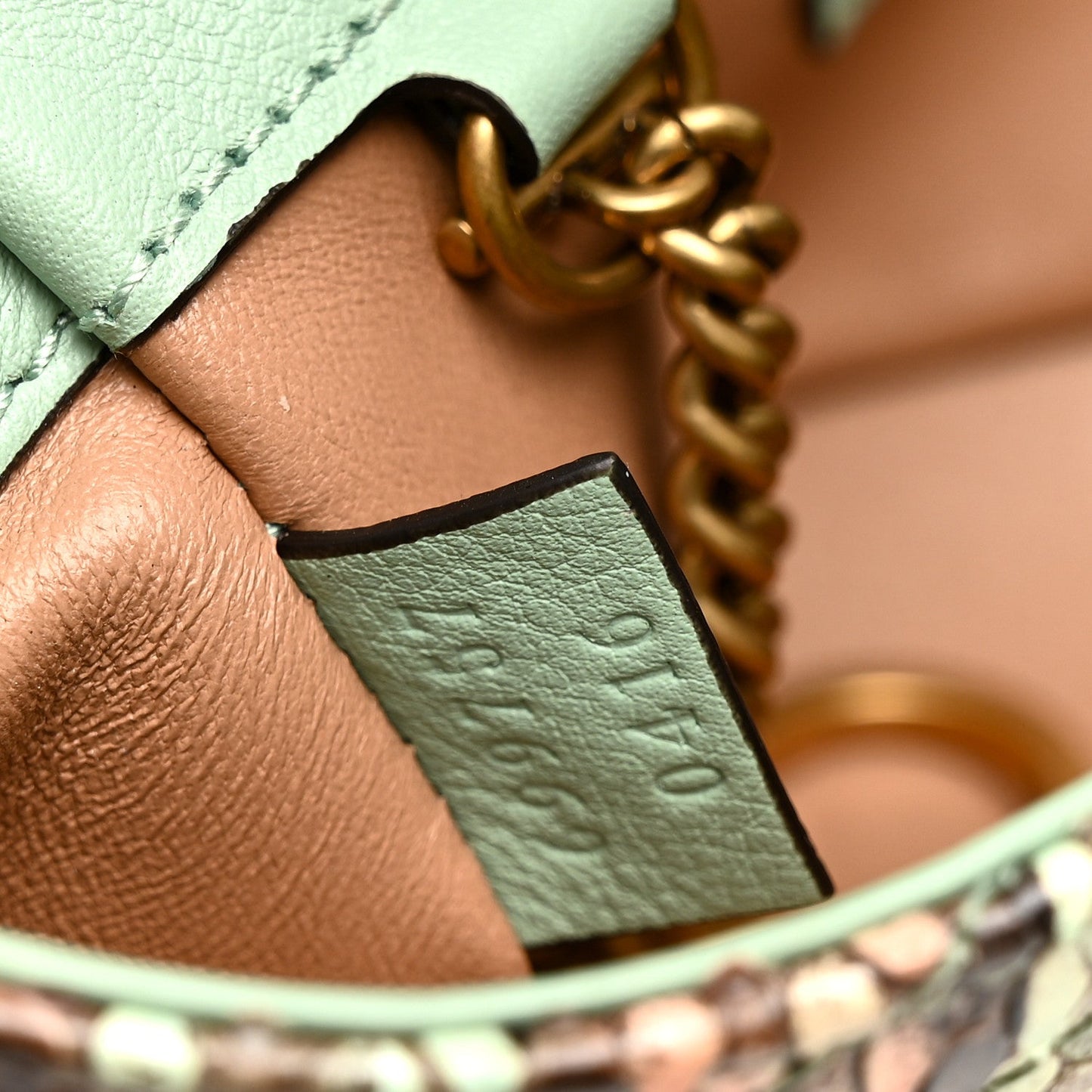 Snakeskin Matelasse GG Marmont Chain Belt Bag
