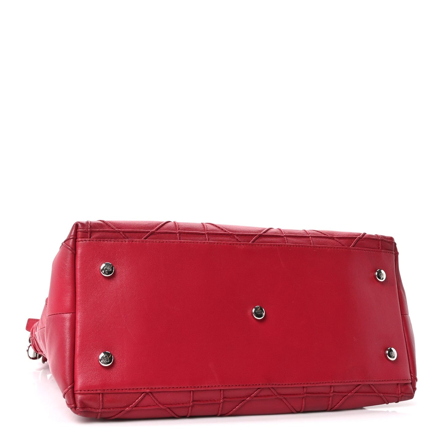 Lambskin Cannage Medium Granville Tote Red