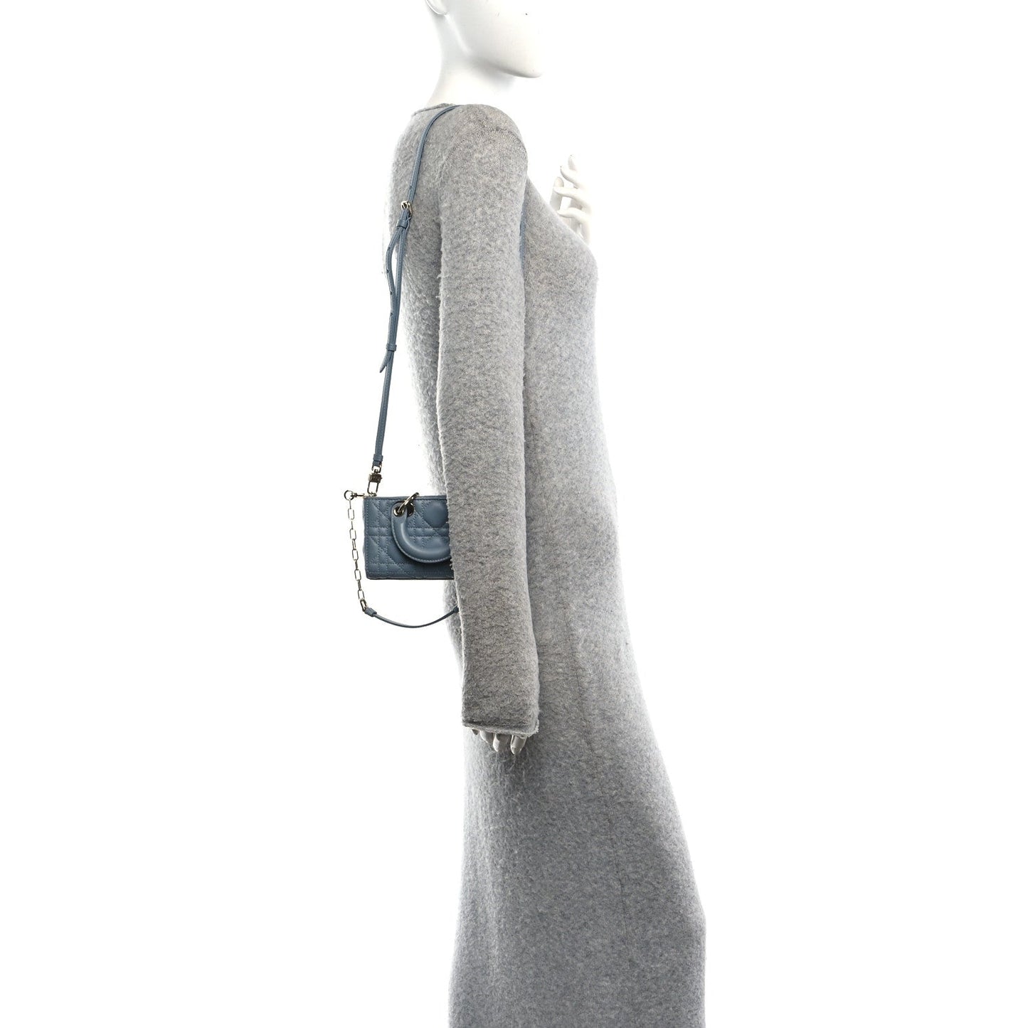 Lambskin Cannage Micro Lady D-Joy Cloud Blue