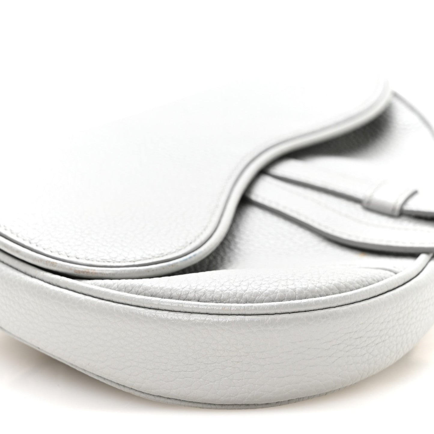 Grained Calfskin Mens Mini Saddle Bag Gray