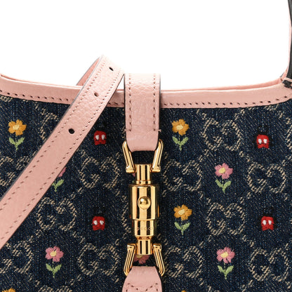New Denim GG Monogram Calfskin Love Parade Mini Jackie 1961 Hobo Light Pink