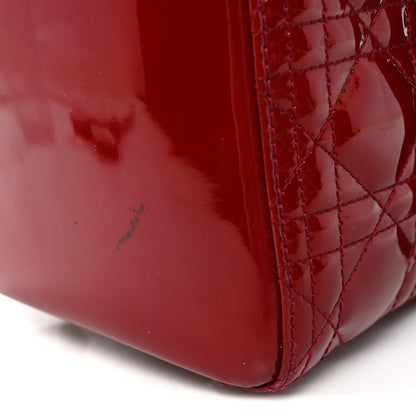 Patent Cannage Large Lady Dior Red