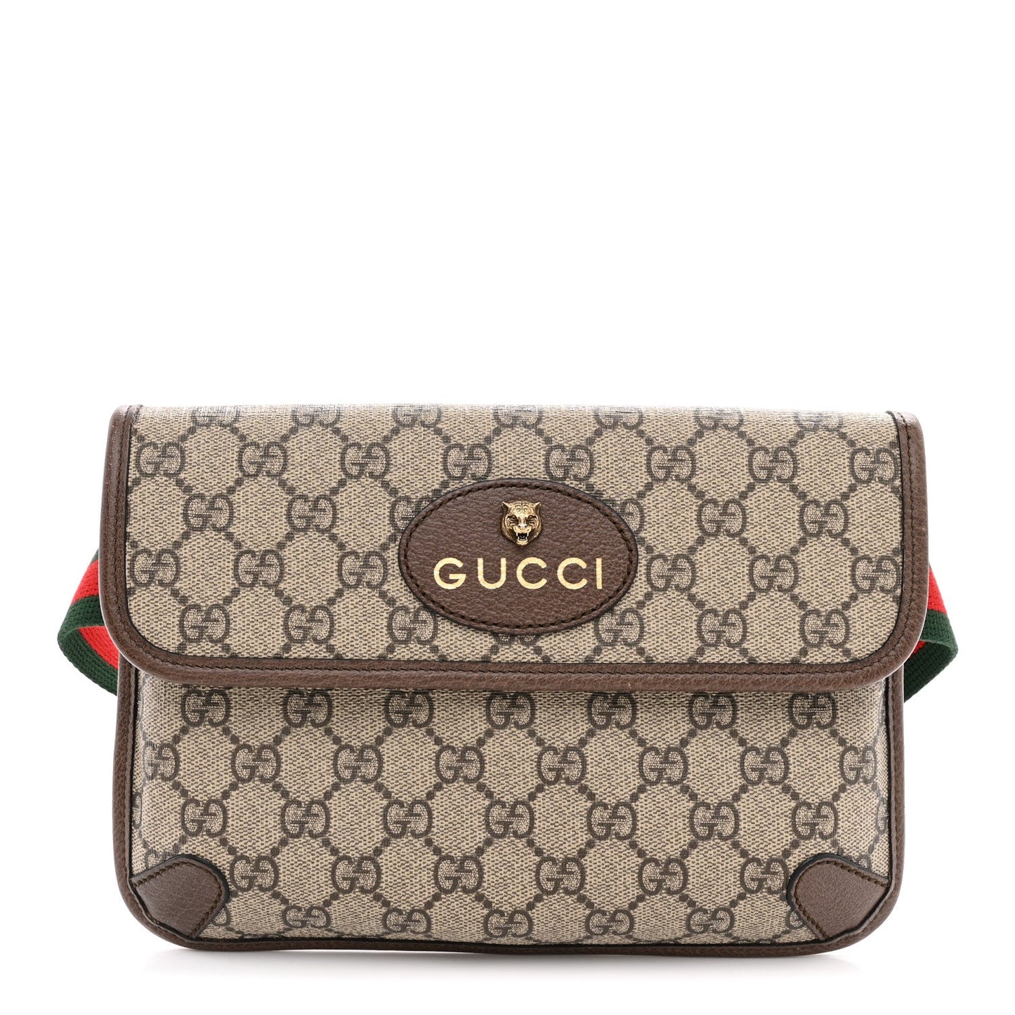GG Supreme Monogram Neo Vintage Web Belt Bag Brown