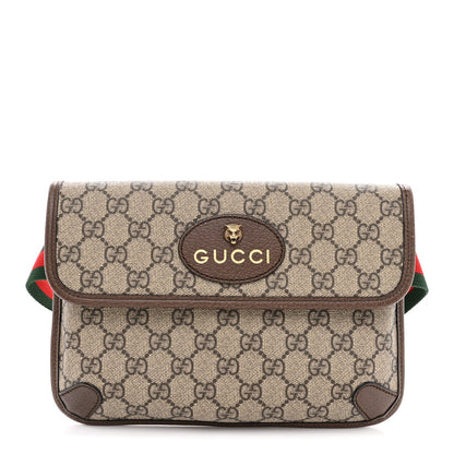 GG Supreme Monogram Neo Vintage Web Belt Bag Brown