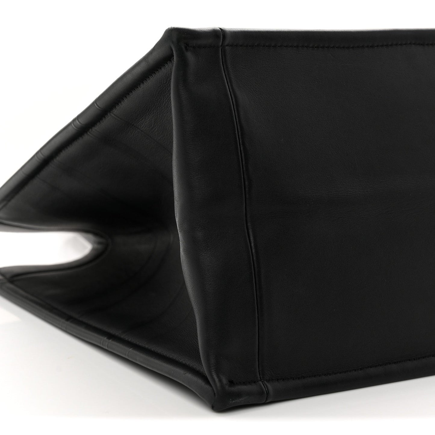 Calfskin Embossed Medium Book Tote Black