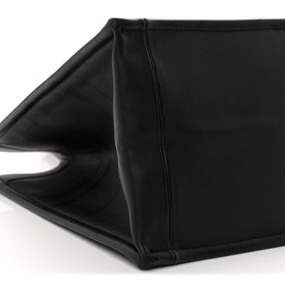 Calfskin Embossed Medium Book Tote Black