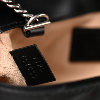 Calfskin Matelasse Monochrome GG Marmont Chain Belt Bag Black