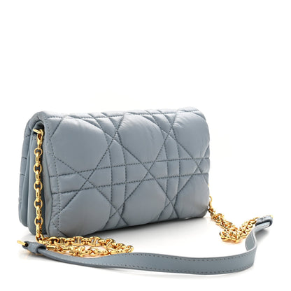Lambskin Macrocannage Mini Dior Caro Bag Cloud Blue