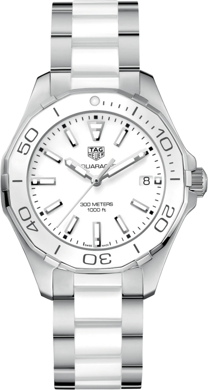 Tag Heuer Aquaracer Quartz White Dial Two Tone Steel Strap Watch Women - WAY131B.BA0914