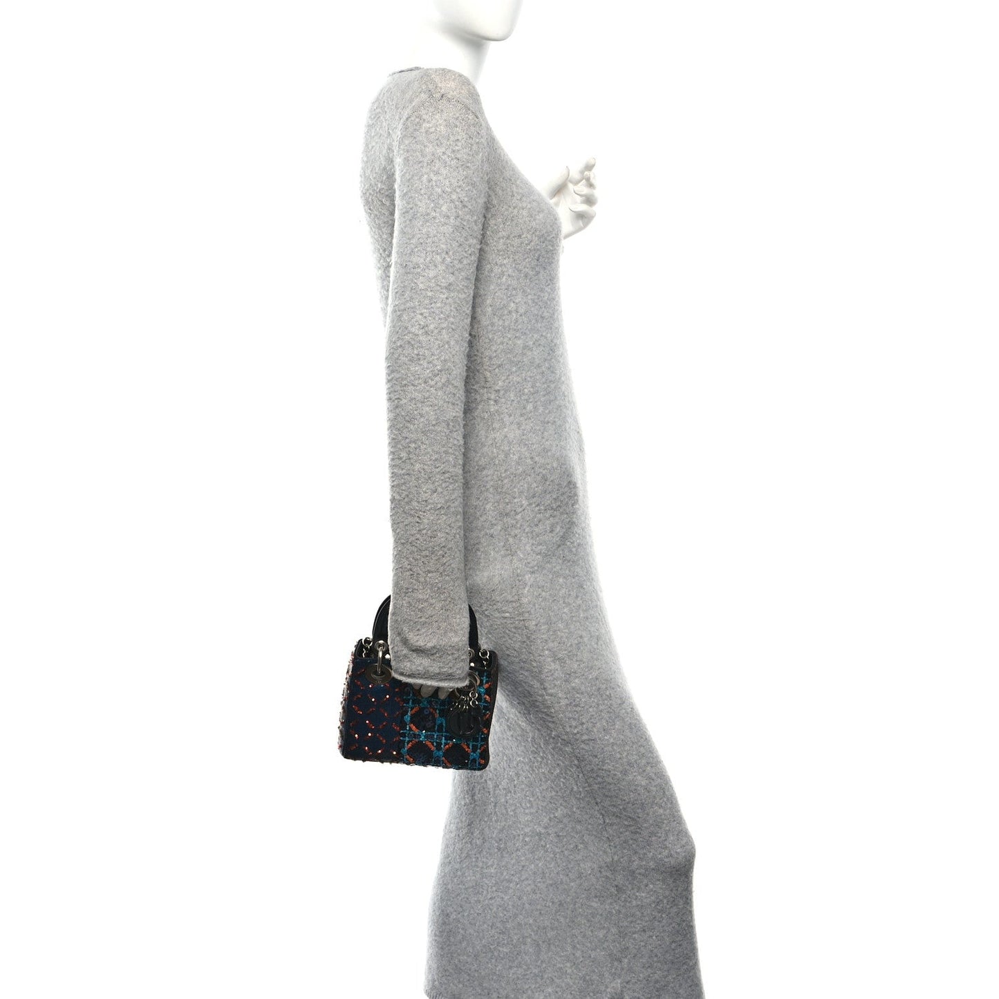 Sequin Lambskin Esprit Tokyo Mini Lady Dior Blue Multicolor