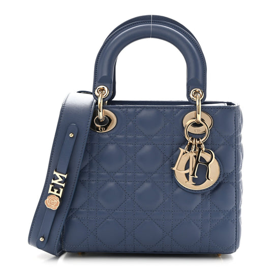 Lambskin Cannage Small My ABCDior Lady Dior Denim Blue