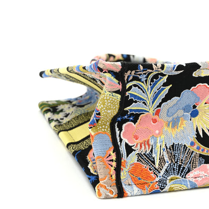 Canvas Zodiac Fantastico Embroidered Medium Book Tote Black Multicolor