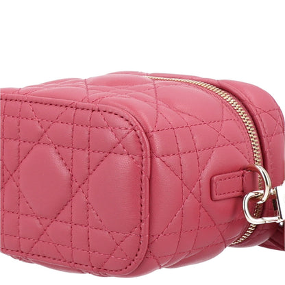 Lambskin Cannage Micro Vanity Case Strawberry Pink