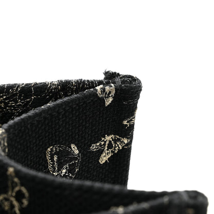 Canvas Embroidered Medium New York Butterfly Book Tote Black