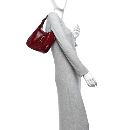 Patent Calfskin Small Jackie Shoulder Bag Rosso