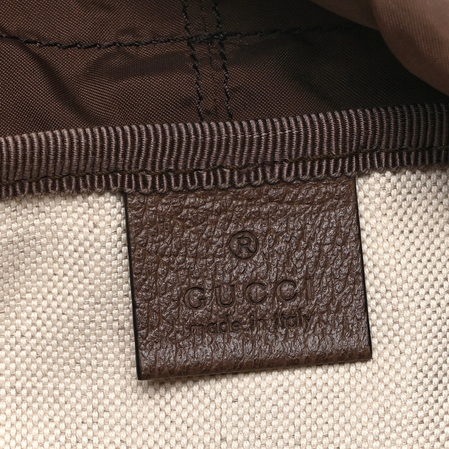 GG Supreme Monogram Medium Ophidia Double Buckle Backpack Brown