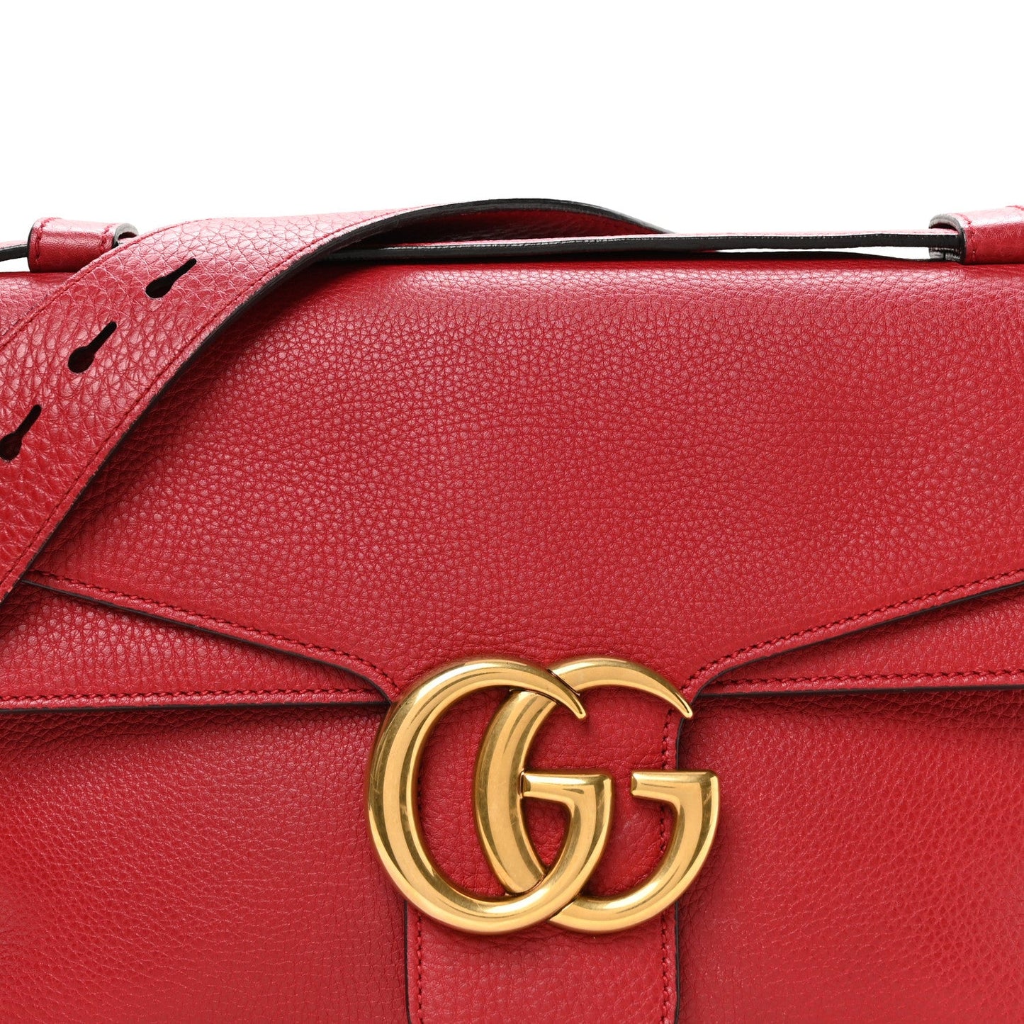 Cellarius Calfskin GG Marmont Shoulder Bag Vulcanic Red
