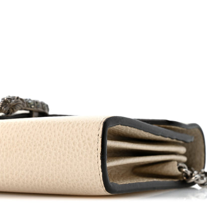 Dollar Calfskin Mini Dionysus Chain Wallet Mystic White