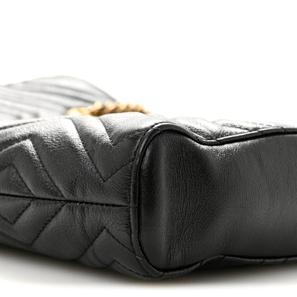 Vintage Calfskin Matelasse Medium GG Marmont Slim Tote Black
