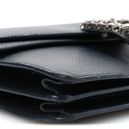 Pebbled Calfskin Small Dionysus Shoulder Bag Black
